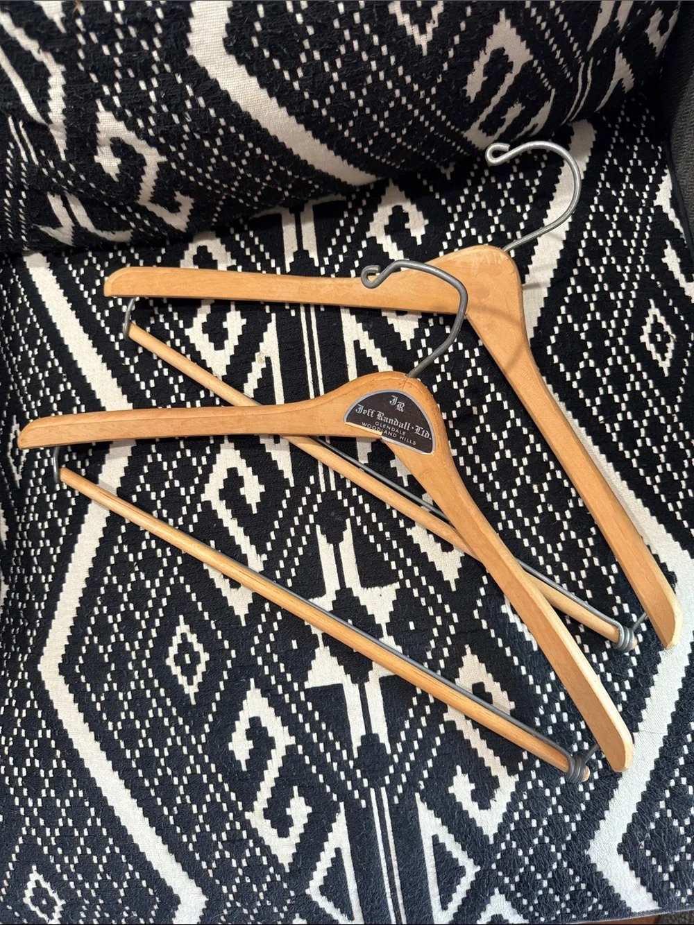9 Wooden Suit Hangers - Light Natural Wood some vintage